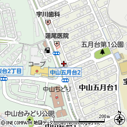 宝塚警察署中山台交番周辺の地図