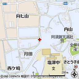 愛知県蒲郡市竹谷町月田111周辺の地図