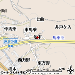 愛知県額田郡幸田町深溝池下周辺の地図