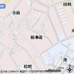 愛知県豊川市麻生田町楠木道周辺の地図