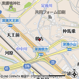 愛知県額田郡幸田町深溝鶴方周辺の地図