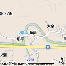 愛知県額田郡幸田町深溝花籠周辺の地図