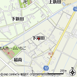 愛知県西尾市市子町下川田周辺の地図