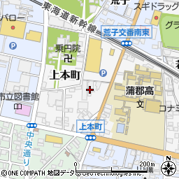 愛知県蒲郡市上本町周辺の地図
