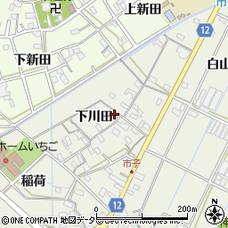 愛知県西尾市市子町下川田37周辺の地図