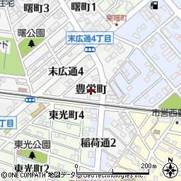 愛知県豊川市豊栄町周辺の地図