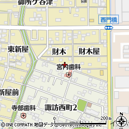 愛知県豊川市市田町財木47周辺の地図