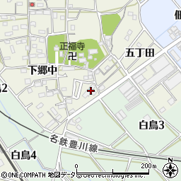 愛知県豊川市白鳥町五丁田8周辺の地図