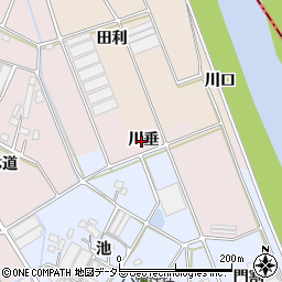 愛知県豊川市麻生田町川垂周辺の地図