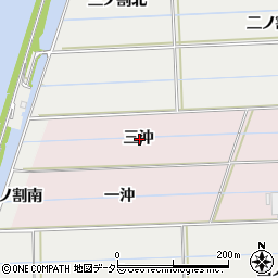 愛知県西尾市巨海町三沖周辺の地図