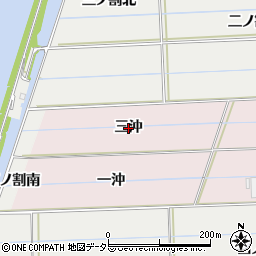 愛知県西尾市巨海町（三沖）周辺の地図