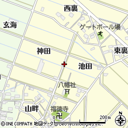 愛知県西尾市下道目記町周辺の地図