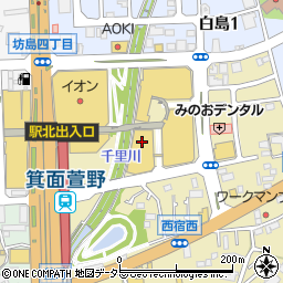 カラダファクトリー　みのおキューズモール店周辺の地図