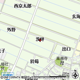 愛知県西尾市行用町茨坪周辺の地図