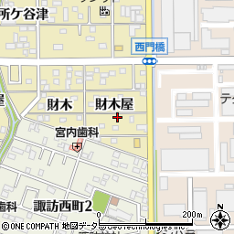 愛知県豊川市市田町（財木屋）周辺の地図