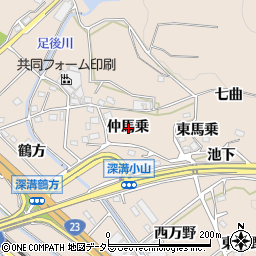 愛知県額田郡幸田町深溝仲馬乗周辺の地図