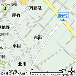 愛知県西尾市横手町古泓周辺の地図
