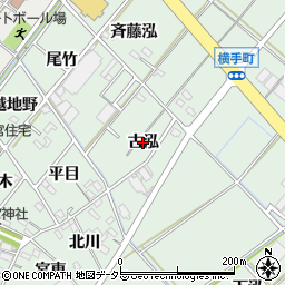 愛知県西尾市横手町（古泓）周辺の地図