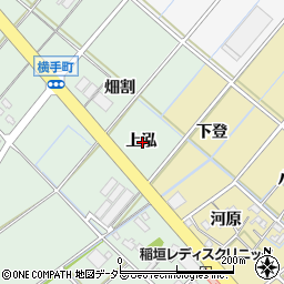 愛知県西尾市横手町上泓周辺の地図