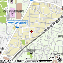 兵庫県川西市美園町6-20周辺の地図