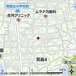 大阪府箕面市箕面4丁目15-13周辺の地図