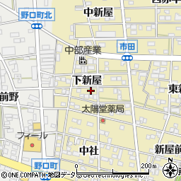 愛知県豊川市市田町（下新屋）周辺の地図