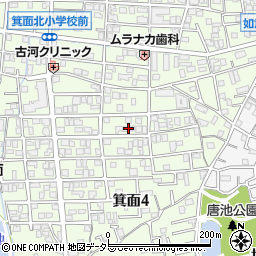 大阪府箕面市箕面4丁目15-43周辺の地図