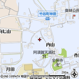 愛知県蒲郡市竹谷町内山43周辺の地図