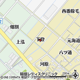 愛知県西尾市天竹町（下登）周辺の地図