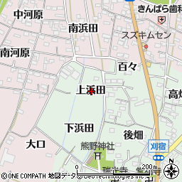 愛知県西尾市刈宿町上浜田周辺の地図