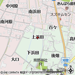 愛知県西尾市刈宿町（上浜田）周辺の地図