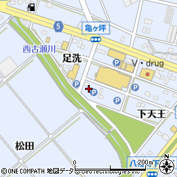 愛知県豊川市八幡町足洗66周辺の地図