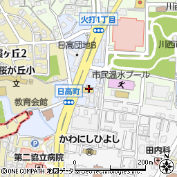 兵庫県川西市日高町6周辺の地図