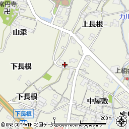愛知県蒲郡市豊岡町（上長根）周辺の地図