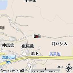 愛知県幸田町（額田郡）深溝（七曲）周辺の地図