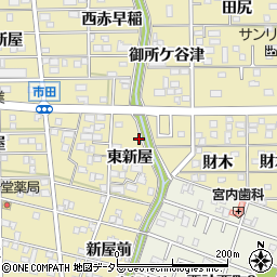 愛知県豊川市市田町周辺の地図