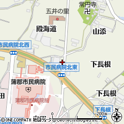 愛知県蒲郡市五井町（高立田）周辺の地図
