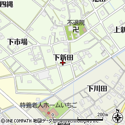 愛知県西尾市上道目記町下新田周辺の地図