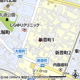 〒442-0012 愛知県豊川市新豊町の地図