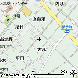 愛知県西尾市横手町古泓46周辺の地図