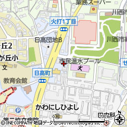 兵庫県川西市日高町6-17周辺の地図