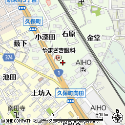 愛知県豊川市久保町向田14周辺の地図