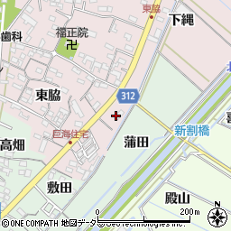 愛知県西尾市巨海町泉田周辺の地図