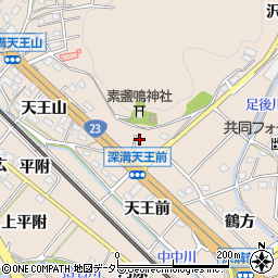 愛知県幸田町（額田郡）深溝（権行寺）周辺の地図
