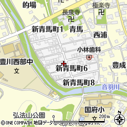 愛知県豊川市新青馬町周辺の地図