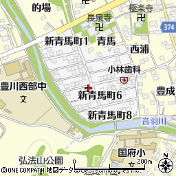 愛知県豊川市新青馬町周辺の地図