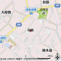 愛知県豊川市麻生田町寺前周辺の地図