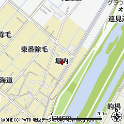 愛知県西尾市天竹町堀内周辺の地図