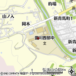 豊川市立西部中学校周辺の地図