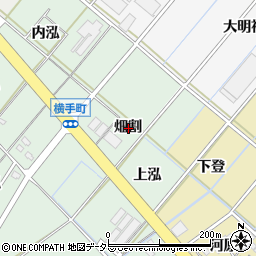 愛知県西尾市横手町畑割周辺の地図